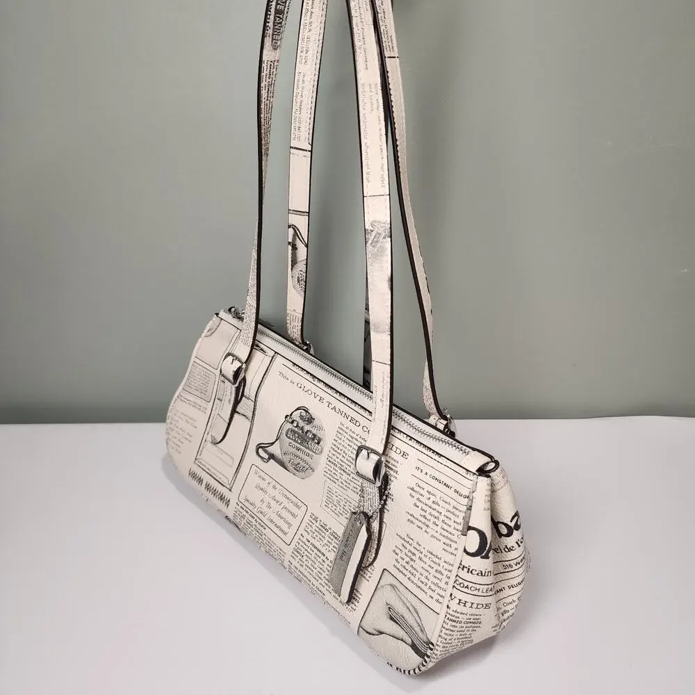 NWT Coach CDC11 Asher Shoulder Bag With Newspaper Print V2